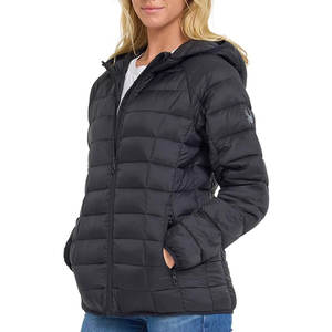 Veste matelassée légère pour femme avec capuche, fermeture éclair intégrale, manteau d'hiver pour temps froid - Product Image 1