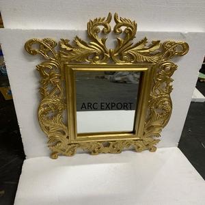 Standard Design Decoration Unique Wall <b>Hanging</b> <b>Mirror</b> With Gold Color Metal Frame Leaf Design Wedding Decoration <b>Mirror</b> Supply - Product Image 4