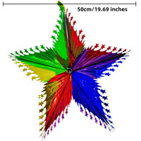 Décoration suspendue en forme d'étoile de Noël en feuille d'aluminium 50CM, éventail en papier étoilé arc-en-ciel pour les fêtes de Noël et du Nouvel An, fournitures de décoration de plafond et de pièce