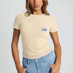 Camisetas Básicas para Mujer, Conjuntos de Verano 2026, Cuello Redondo, Manga Corta, Camisetas Cortas para Mujer - Product Image 2