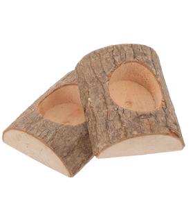 Portavelas de madera, 2 uds., candelabro votivo de madera con tocón, candelabro de pilar para centro de mesa de boda, boda - Product Image 1