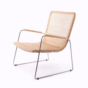 Louise Simple <b>Lounge</b> <b>Chair</b> Aluminum Frame WovenRattan Natural Color Finish Indoor/Outdoor Leisure & Dining Use for Hotels Homes - Product Image 1