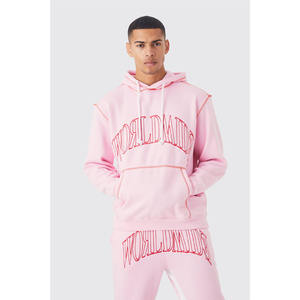 Gran oferta, chándal de lana de invierno sólido de 2 piezas de peso pesado para hombre, Top con capucha y pantalones, transpirable, ecológico - Product Image 6