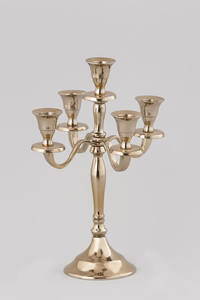 Candelabro de latón de cinco manijas de alta resistencia, candelabro de mesa de Metal, forma rectangular hecha a mano, hermoso diseño elegante - Product Image 3
