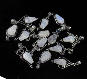 Colgante de Piedra Lunar Arcoíris Fuego Azul en Forma de Ataúd, Calidad Increíble, Diseño Exclusivo, Venta al por Mayor y al por Menor - Product Image 4