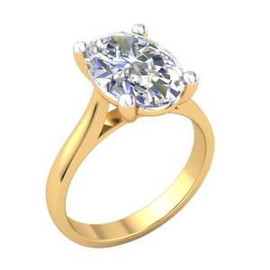 Anillo de diseño clásico de oro de 10 quilates para mujer con 3Cts VS Clarity Lab Grown Diamond EF Color Jewelry - Product Image 1
