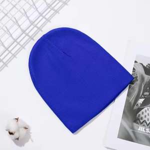 OEM gran oferta de alta calidad de moda Popular Unisex acrílico cálido Slouch desplegar sombreros de invierno bordado personalizado logo gorro largo - Product Image 3