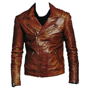 Chaqueta de cuero Premium para hombre, bombardero personalizable y estilo jinete, abrigo de invierno de Material genuino, venta al por mayor y OEM disponible - Product Image 1