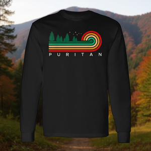 T-shirt a maniche lunghe Puritan con design a righe vintage Evergreen in stile Pennsylvania - Product Image 3