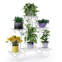 Rak Tanaman Taman Modern Serbaguna, Rak Pajangan Pot Bunga, Desain Kreatif Berkualitas Tinggi, Logam 3 Tingkat, Indoor Outdoor