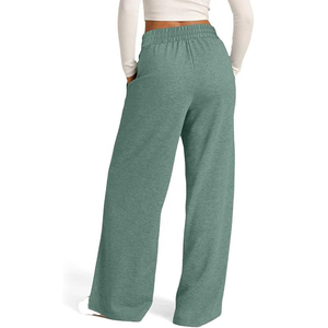 Pantalones de Chándal de Pierna Ancha para Mujer, Diseño Moderno, Cintura Plana, Personalizados, Casuales, Holgados, Tipo Yoga, con Bolsillo - Product Image 3