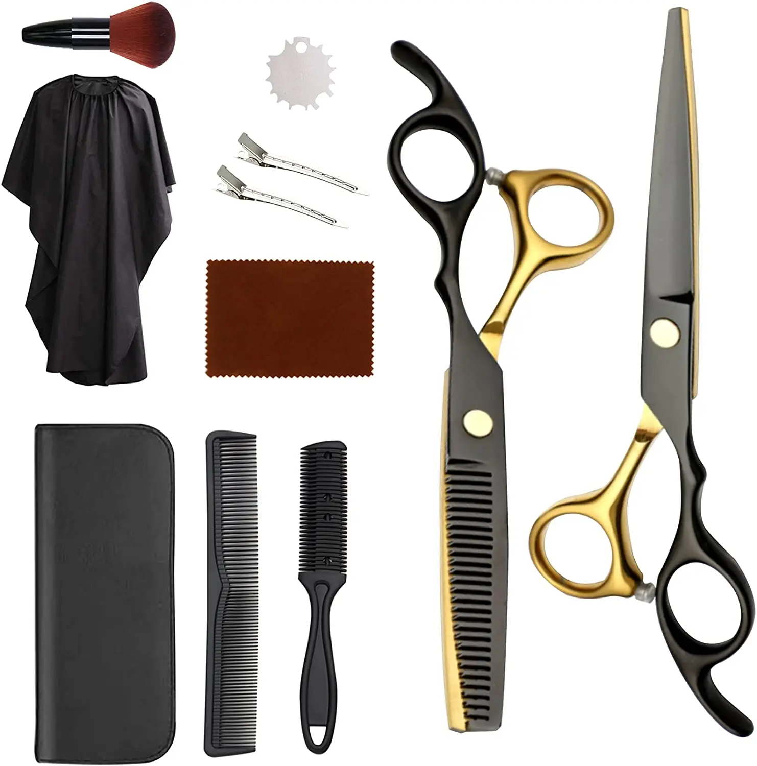 Gunting pemotong rambut profesional, Kit pemotong rambut dengan gunting pemotong rambut untuk tukang cukur, Salon, rumah