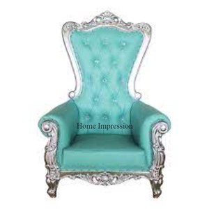Événements décoratifs de haute qualité Art créatif moderne cadre en métal couleur argent avec chaise de mariage en tissu de velours bleu - Product Image 5