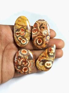 Cabujón de jaspe de ojo de pájaro Natural, lote al por mayor, parte posterior plana, cristal curativo, cuarzo, pulido a mano, venta al por mayor, piedras preciosas sueltas a granel - Product Image 4