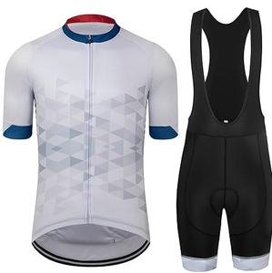 Jersey y pantalones cortos con pechera y cremallera personalizados, uniforme de carreras deportivas de ciclismo, uniformes estampados a la moda transpirables hechos en poliéster - Product Image 1