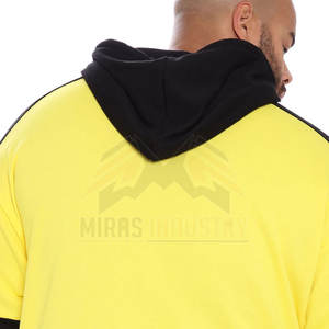 Meilleur pull à capuche décontracté pour hommes tissu polaire épais col à capuche doux impression solide poche d'hiver Logo personnalisé teint en plaine - Product Image 5