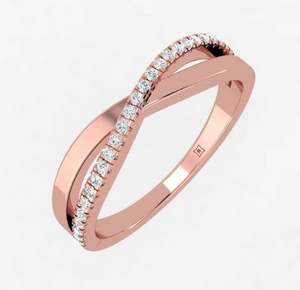 Bague en diamant plaqué or géométrique pour femme Design élégant certifié IGI pour bague de fiançailles Prix raisonnable - Product Image 3