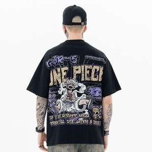 2025 Top Tendance Boxy Fit O-Neck T-Shirt pour Hommes Coton Sérigraphie Solide Surdimensionné Poids Lourd DIY Street Style Personnalisé Tricoté - Product Image 5