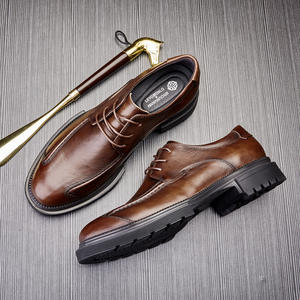 Chaussures Oxford en cuir de vachette pleine fleur avec talon amorti et design antidérapant, chaussures habillées pour hommes, chaussures en cuir - Product Image 3