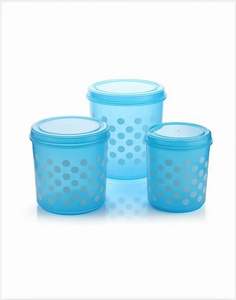 Conteneur de stockage alimentaire en plastique grand format, hermétique, empilable, 1000 ml+, sans BPA, lot de 3 pour articles en vrac, céréales, approvisionnement en gros - Product Image 2