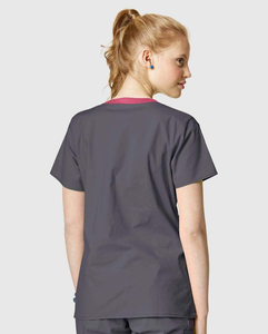 Unisex Customized Women's Nursing <b>Scrub</b> <b>Tops</b> Short Sleeve Hospital Uniform with Woven Spandex/Polyester Fabric Digital Print Set - Product Image 2
