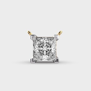 Pendentif solitaire en diamant taille princesse certifié IGI, cultivé en laboratoire, en or jaune/rose et or blanc 9 carats, pendentif carré moderne pour femme - Product Image 5