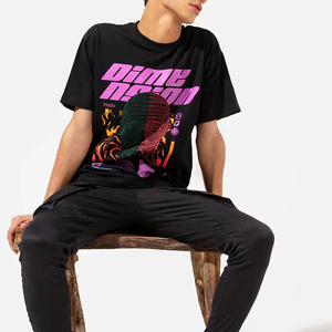 2024 haute qualité coton surdimensionné goutte épaule hommes T-Shirts Logo personnalisé tricoté conception en gros - Product Image 2