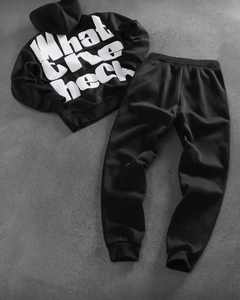 ชุดเสื้อผ้าสตรีทแวร์พิมพ์ลายโลโก้แบบพัฟพร้อมกางเกงขายาวและเสื้อฮู้ด 2 ชิ้น ชุดวอร์ม ชุดออกกำลังกาย สำหรับผู้ชาย - Product Image 2