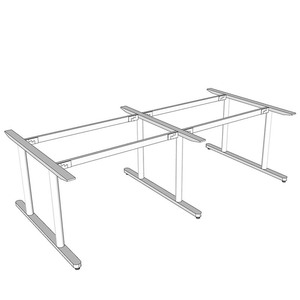 Modern Minimalist 4-seater Oval <b>Office</b>/Dining <b>Table</b> with Metal Legs-TIO HCTO008 - Product Image 2
