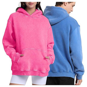 Sudadera con Capucha Extra Grande de Poliéster/Algodón Lavada al Ácido, Estilo Urbano Unisex, Sudadera Vintage de Invierno de Peso Pesado, Corte Cuadrado - Product Image 1