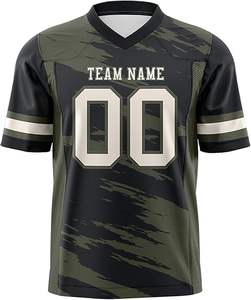 Vente en gros Maillot de football américain unisexe personnalisable avec broderie Logo & Nom T-shirts Design USA Taille à manches courtes Longueur - Product Image 1