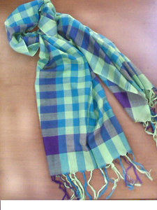 Best Selling Classic Style Summer Square Scarf Soft Polyester with Printed Checkered Pattern Woven <b>Viscose</b> for Adults for Winter - Product Image 3