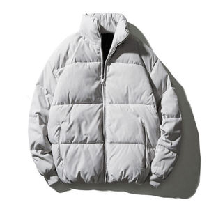 Vente en gros 2024 nouveauté veste d'hiver en duvet de canard pour hommes bombardier à capuche brillant avec fermeture à glissière coupe ample traitement brut - Product Image 4
