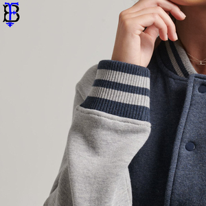 Women's Custom Printed Varsity Baseball Jacket Long Sleeve Blank Letterman Varsity Jackets Embroidery Breathable Knitted <b>Fabric</b> - Product Image 3