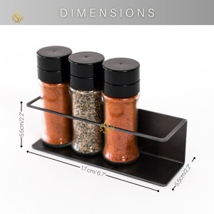Étagère et étagère à épices de cuisine murale de couleur noire très exigeants supports de stockage d'épices de cuisine de comptoir en métal à bon prix - Product Image 3