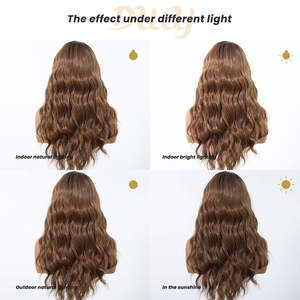 Kamala-DWY 22 Inches Mid-Length Lace Front Glueless Synthetic <b>Wig</b> High Temperature Fiber Side Part <b>Afro</b> Bangs Small High - Product Image 6