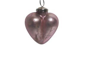 Adornos de corazón colgantes de Navidad de hierro y vidrio púrpura antiguos decorativos hechos a mano para colgar a granel - Product Image 6