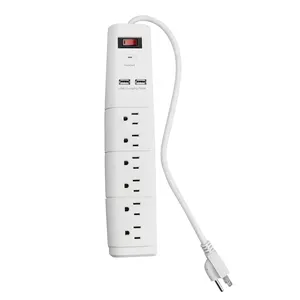 Wholesale Universal Socket 6 Tomas Multiple Outlet Indoor Multi-function Flat Type A Type C USB Power Strip Extension Cord