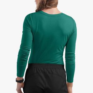 Chemise de travail d'hôpital unisexe en coton 100% tricoté à manches longues, sous-vêtements confortables en gros - Product Image 2