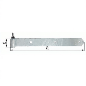 Hot-Dip Galvanized Steel Strap Hinge 45mm Width 800mm Length 5mm Thickness 16mm Rounded GAH <b>Hooks</b> & <b>Rails</b> Product Category - Product Image 3