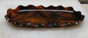 Bandeja de servicio de resina redondeada ecológica hecha a mano más vendida para uso doméstico y en restaurantes apta para lavavajillas al mejor precio - Product Image 2