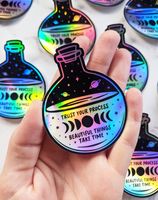 Pegatina de Vinilo Holográfica Personalizada, Resistente, Ecológica, de Alta Calidad, Impresa con Serigrafía, Reflectante e Impermeable