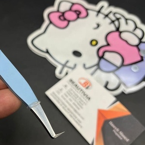 Pinzas de extensión de pestañas de volumen de arranque de 90 grados, azulejos de pestañas acrílicas de agarre fuerte, acero inoxidable para extensiones de pestañas - Product Image 3