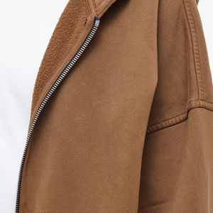 Sweat à capuche personnalisé de haute qualité, lourd, surdimensionné, à épaules tombantes, double fermeture éclair, uni, personnalisable, à fermeture éclair - Product Image 5
