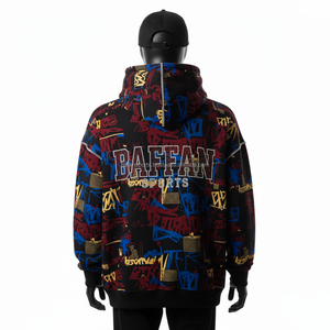 Sudadera con capucha de lana pesada Premium 330GSM, estampado de grafiti colorido, tela de algodón suave, bordado 3D, logotipo personalizado, sudadera básica - Product Image 2