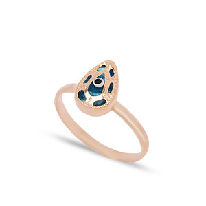 Anillo de diseño de ojo turco en forma de pera, joyería de plata de ley 925 hecha a mano turca al por mayor - Product Image 6
