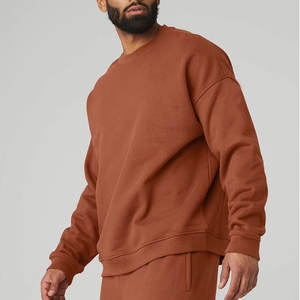 Chemise à manches longues pour hommes en coton automne hiver mode classique surdimensionné col en O décontracté lettre imprimé sweat éponge polaire sueur - Product Image 1