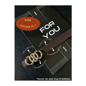 Genuine <b>Domed</b> Leather Combined <b>Ring</b> Buckle Women's Trouser Belt, Jacket Belt, Dress Belt - Brown - Product Image 1