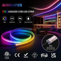RAYMATES RGB 630LED haute densité COB LED STRIP IP20 LED Flex COB STRIP DC12V 14W UL Colorful COB LIGHTS STRIP for Bar