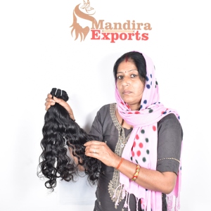 Paquetes de cabello humano ondulado Premium camboyano virgen crudo, cabello humano de trama doble de máquina virgen cruda Temple - Product Image 2